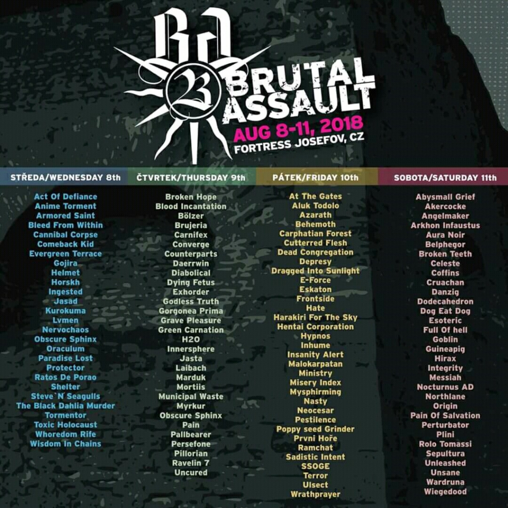 lineup brutal assult festival 2018